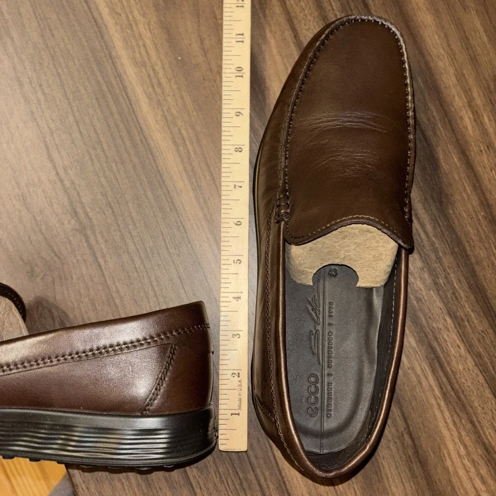 New ECCO S Lite Men's 9 9.5 EU 43 Moc Brown Leather Loafer Moccasin Shoes $180